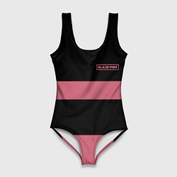 Купальник-боди 3D женский Black Pink: Logo, цвет: 3D-принт