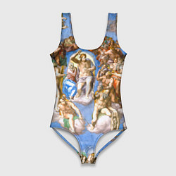 Купальник-боди 3D женский Микеланджело страшный суд, цвет: 3D-принт
