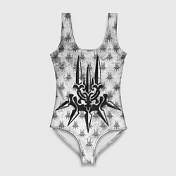 Купальник-боди 3D женский Nier Automata Герб спина Z, цвет: 3D-принт