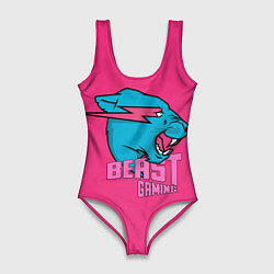 Купальник-боди 3D женский Mr Beast Gaming Full Print Pink edition, цвет: 3D-принт
