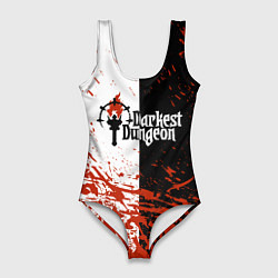 Купальник-боди 3D женский Darkest Dungeon DD Black White Logo, цвет: 3D-принт