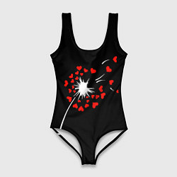 Купальник-боди 3D женский Сердечный одуванчик, цвет: 3D-принт