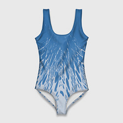 Женский купальник-боди Коллекция Rays Лучи Голубой и серый Абстракция 650
