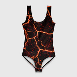 Купальник-боди 3D женский Раскаленная лаваhot lava, цвет: 3D-принт