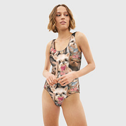 Купальник-боди 3D женский Паттерн йорки, цвет: 3D-принт — фото 2