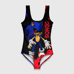 Купальник-боди 3D женский Соник екзе Sonic exe, цвет: 3D-принт