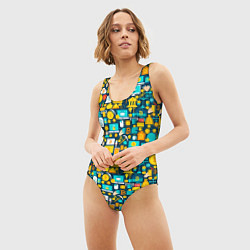 Купальник-боди 3D женский Трейдер Криптовалют, цвет: 3D-принт — фото 2