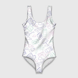 Купальник-боди 3D женский Все! Еду в отпуск!, цвет: 3D-принт