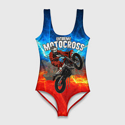 Купальник-боди 3D женский Extreme Motocross, цвет: 3D-принт