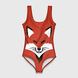Женский купальник-боди Рыжая серьезная лиса