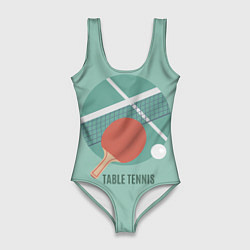 Купальник-боди 3D женский TABLE TENNIS Теннис, цвет: 3D-принт