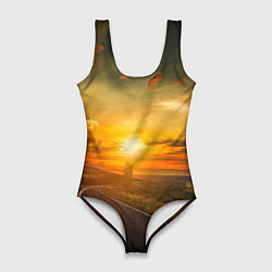 Женский купальник-боди Закат у океана