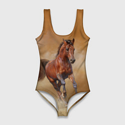 Купальник-боди 3D женский BAY HORSE гнедой конь, цвет: 3D-принт