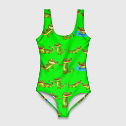 Купальник-боди 3D женский CHARMING CROCODILES, цвет: 3D-принт