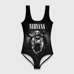 Купальник-боди 3D женский Nirvana рок-группа, цвет: 3D-принт