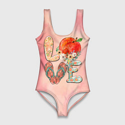 Купальник-боди 3D женский Love Summer Лето, цвет: 3D-принт