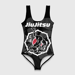 Купальник-боди 3D женский Jiu-jitsu throw logo, цвет: 3D-принт