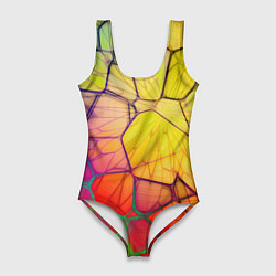 Женский купальник-боди Абстрактные цветные фигуры