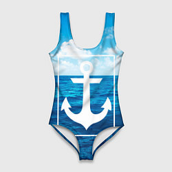 Купальник-боди 3D женский Anchor - marine theme, цвет: 3D-принт