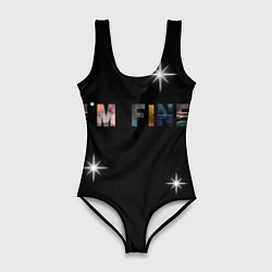 Женский купальник-боди Надпись