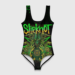 Женский купальник-боди Slipknot green satan