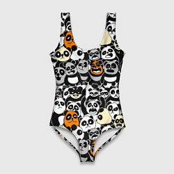 Купальник-боди 3D женский Злобные панды, цвет: 3D-принт
