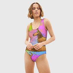 Купальник-боди 3D женский Очень-очень длинная такса, цвет: 3D-принт — фото 2