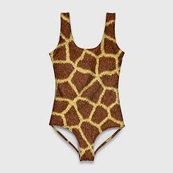 Купальник-боди 3D женский Текстура жирафа, цвет: 3D-принт