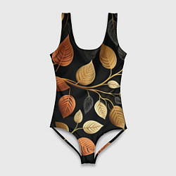 Женский купальник-боди Осеннее настроение - листья