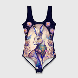 Купальник-боди 3D женский Мистический заяц, цвет: 3D-принт