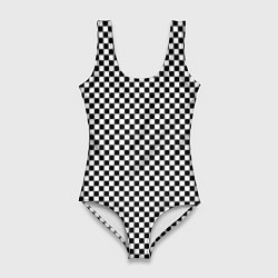 Женский купальник-боди Шахматная клетка иллюзия