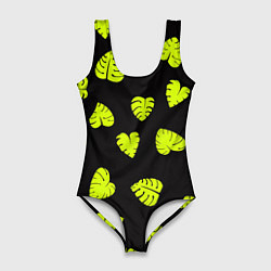 Женский купальник-боди Листья - Монстера