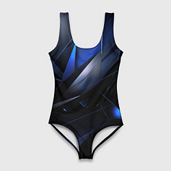 Женский купальник-боди Blue black background