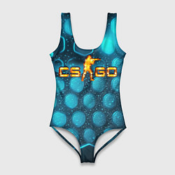 Женский купальник-боди CS GO blue neon