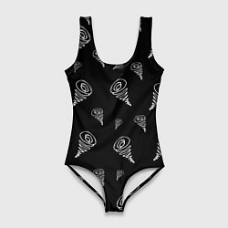 Купальник-боди 3D женский Каракули сплошной креатив, цвет: 3D-принт