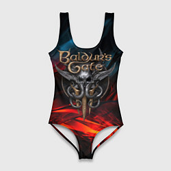 Купальник-боди 3D женский Baldurs Gate 3 logo, цвет: 3D-принт
