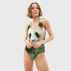 Купальник-боди 3D женский Панда акварель, цвет: 3D-принт — фото 2