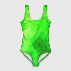 Купальник-боди 3D женский Яркий зеленый фон, цвет: 3D-принт