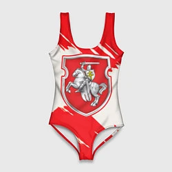 Купальник-боди 3D женский Belarus герб краски, цвет: 3D-принт