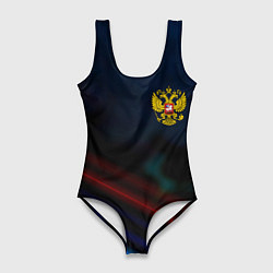 Купальник-боди 3D женский Спортивная россия герб, цвет: 3D-принт