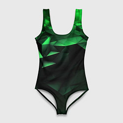 Женский купальник-боди Видение зеленого в абстракции