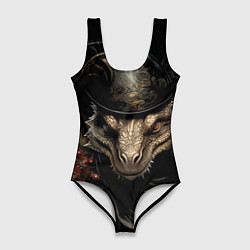 Купальник-боди 3D женский Властитель зимнего леса, цвет: 3D-принт