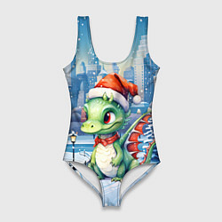 Купальник-боди 3D женский Морозный дракон, цвет: 3D-принт