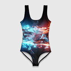 Женский купальник-боди Лед и пламя абстракция