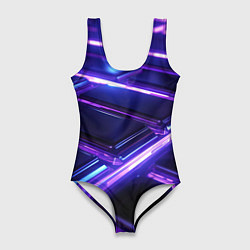Женский купальник-боди Фиолетовые неоновые плиты
