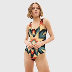 Купальник-боди 3D женский Орнамент в стиле американских индейцев, цвет: 3D-принт — фото 2