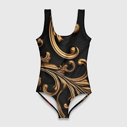 Женский купальник-боди Золотые абстрактные узоры