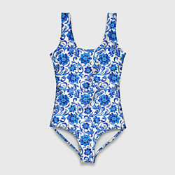 Женский купальник-боди Гжель классика