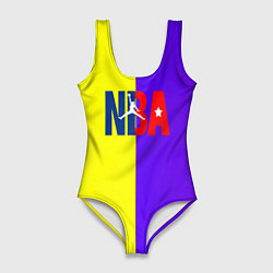 Женский купальник-боди NBA sport полосы