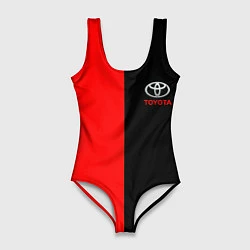 Купальник-боди 3D женский Toyota car красно чёрный, цвет: 3D-принт